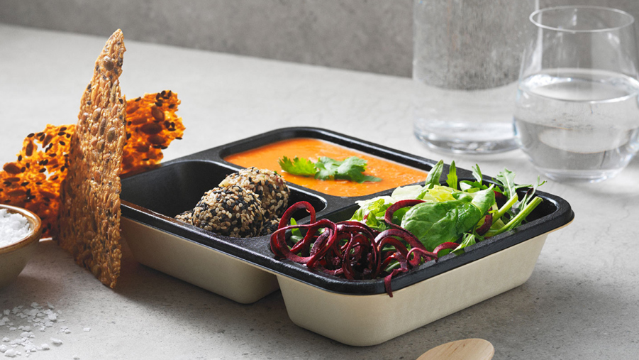 take-away förpackning med mat i